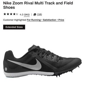 Nike Zoom Rival Track Shoes - Black and Gray